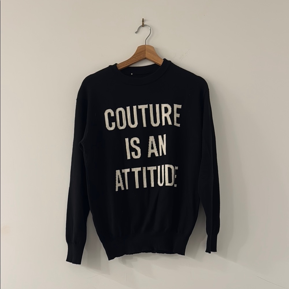 Moschino Black and White Crewneck Sweater